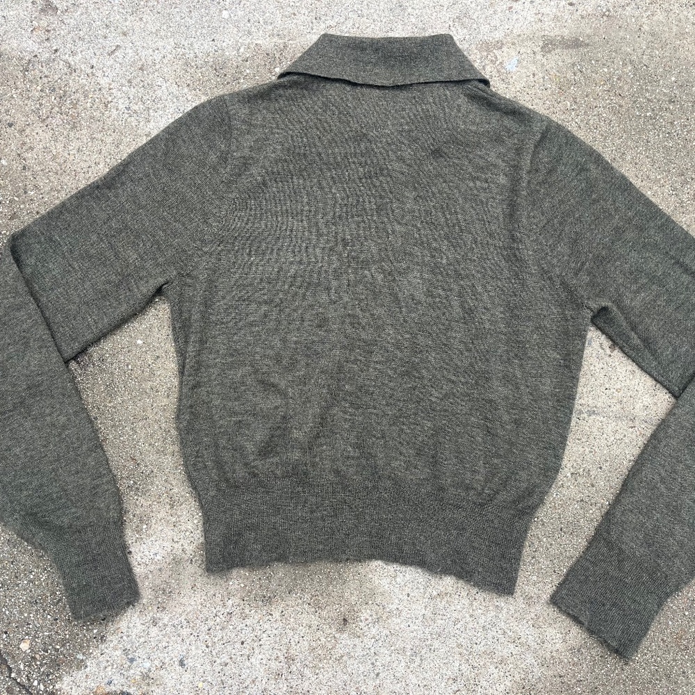 Doen cashmere sweater Eloi hemlock xs extra small polo pullover henley gray luxe - Picture 4 of 11